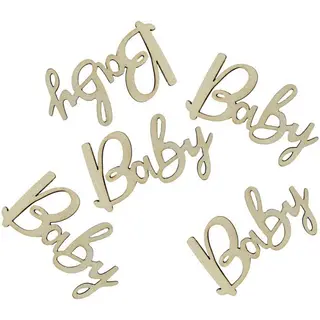 Produktfoto för Träkonfetti Bordsdekoration Baby 18-pack