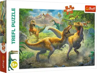 Produktfoto för Trefl Puzzle - Fighting Tyrannosaurs (160 pieces) Golv