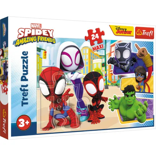 Alternativ bild 0 för Trefl Puzzle - Spidey and his Amazing Friends - Spidey and his Friends (24 Maxi pieces) Golv