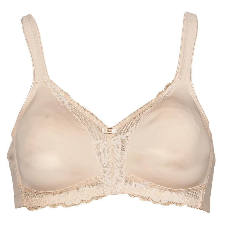 Bild 2 för Triumph BH Modern Lace Cotton Soft Bra Beige C 75 Dam
