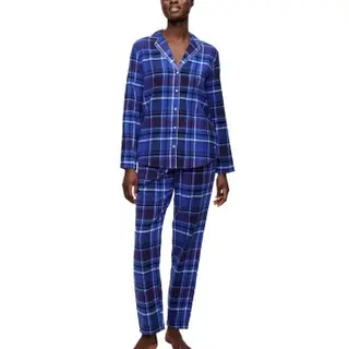 Produktfoto för Triumph Boyfriend Long Sleeved Pyjama Set Mörkblå bomull 46 Dam