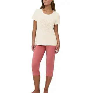 Produktfoto för Triumph PK 02 Capri Pyjama Set Rosa/Beige bomull 38 Dam
