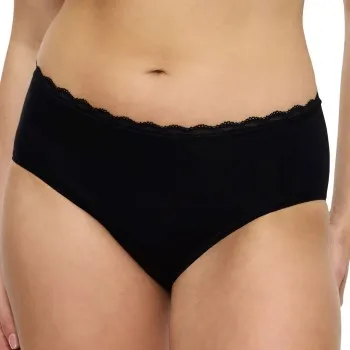 Alternativ bild 0 för Triumph Trosor Feel Of Cotton Midi Brief Svart bomull 42 Dam
