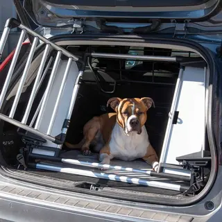 Produktfoto för TRIXIE 13201, Hård djurtransport, biltransport för husdjur, hund, frontlastning, aluminium, svart, aluminium, plast