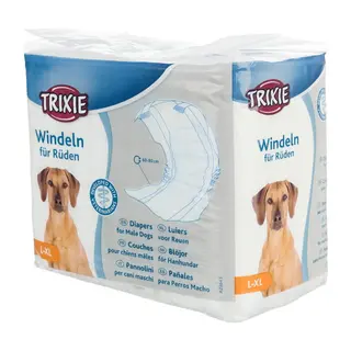 Produktfoto för Trixie Blöjor för hanhundar, L-XL: 60-80 cm, 12 st