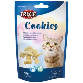 Produktfoto för Trixie Cookies with salmon and catnip, 50 g - (12 pk/ps)