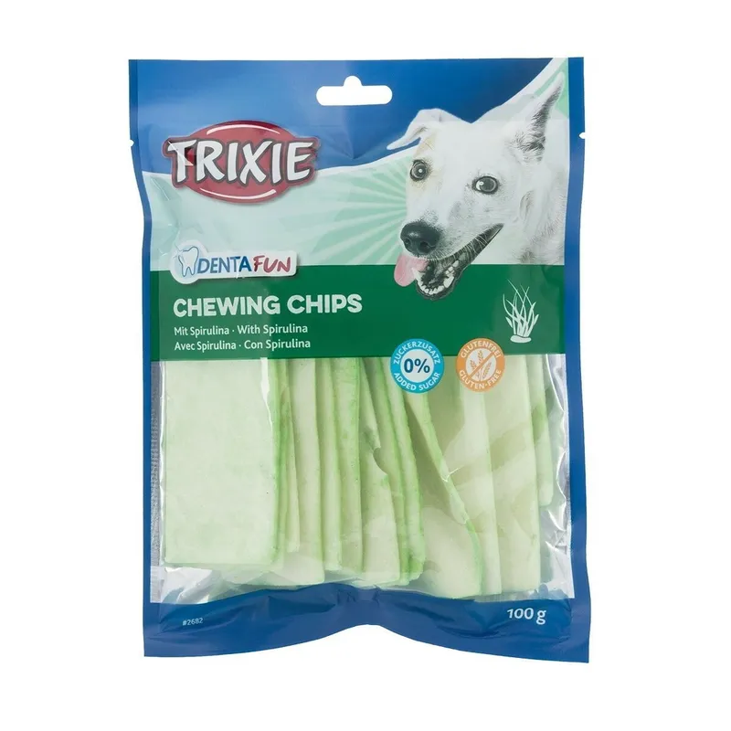 Alternativ bild 0 för Trixie Denta Fun Spirulina Chewing Chips packaged 100 g