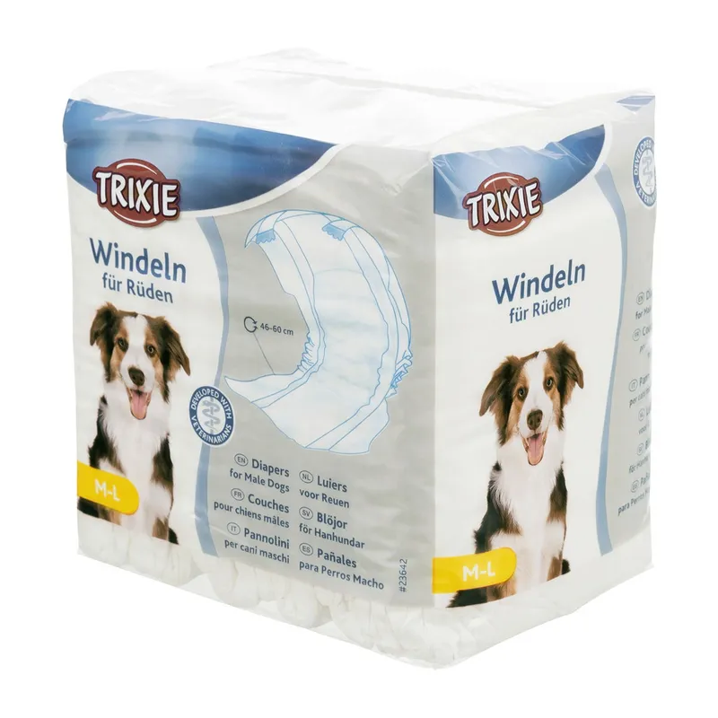 Bild 1 för Trixie Diapers for male dogs M-L: 46-60 cm 12 pcs.