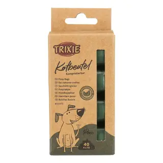 Produktfoto för Trixie Dog poop bags compostable 4 rolls of 10 bags forest