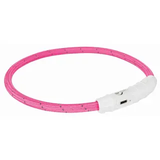 Produktfoto för Trixie Flash Light Ring USB L-XL: 65 cm/ø 7 mm pink