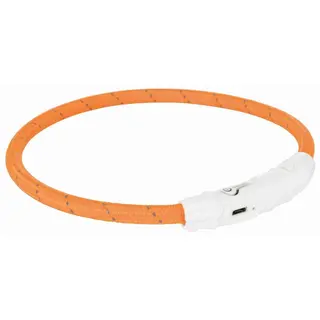 Produktfoto för Trixie Flash light Tape USB TPU/nylon M-L: 45 cm/ø 7 mm orange