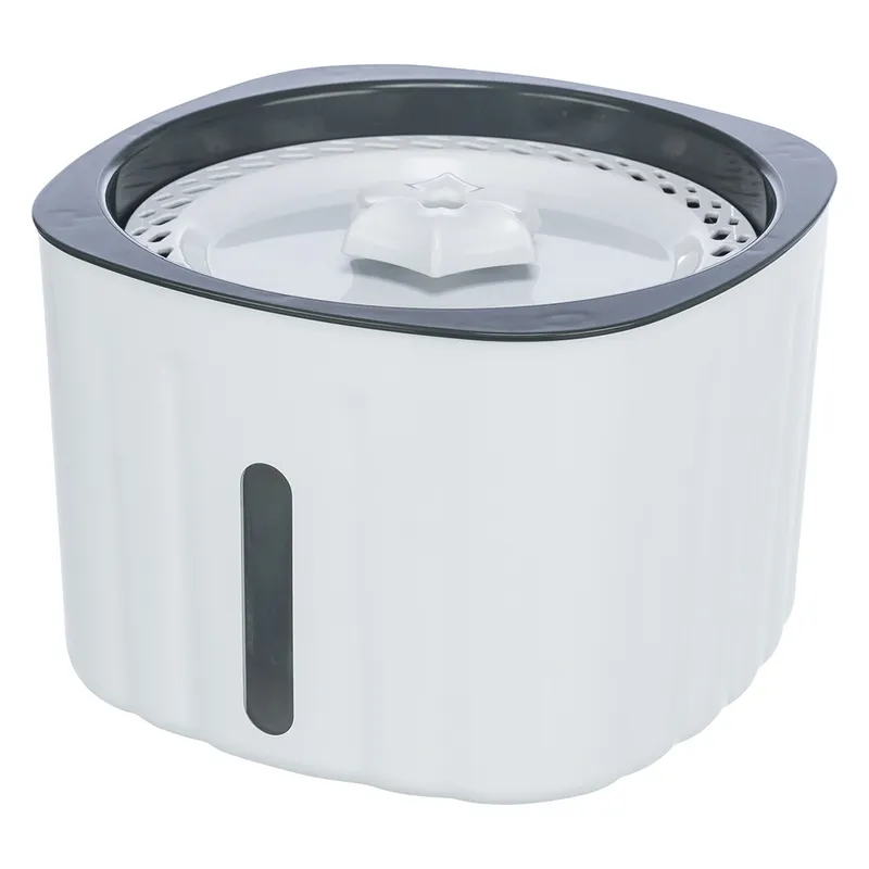 Alternativ bild 0 för Trixie Flower drinking fountain, 2 l/18.5×13×18.5cm, white/grey