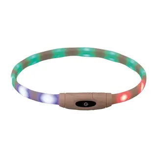 Produktfoto för Trixie LED-halsband Vit 65 cm