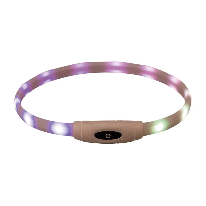 Bild 2 för Trixie LED-halsband Vit 65 cm