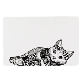 Produktfoto för Trixie Place Mat Cat 44 × 28 cm white/black