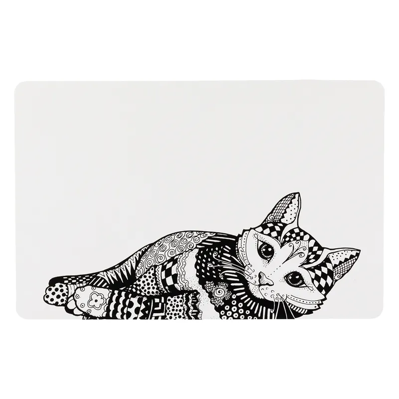Alternativ bild 0 för Trixie Place Mat Cat 44 × 28 cm white/black