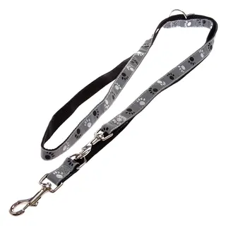Produktfoto för Trixie Silver Reflect adjustable leash M-L: 2.00 m/20 mm black/silver grey