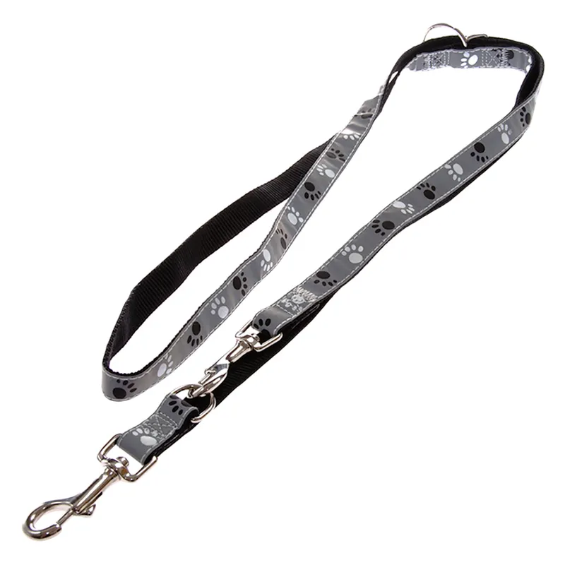 Alternativ bild 0 för Trixie Silver Reflect adjustable leash M-L: 2.00 m/20 mm black/silver grey