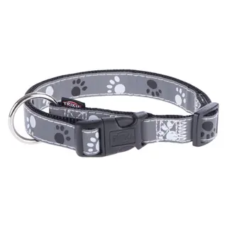 Produktfoto för Trixie Silver Reflect collar M-L: 35-55 cm/20 mm black/silver grey