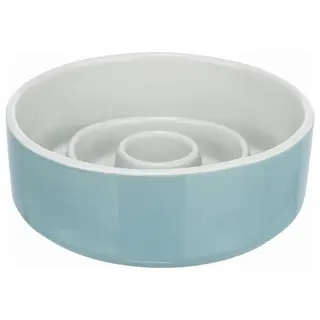 Produktfoto för Trixie Slow Feeding Ceramic Bowl 0.9 l/ø 17 cm grey/blue