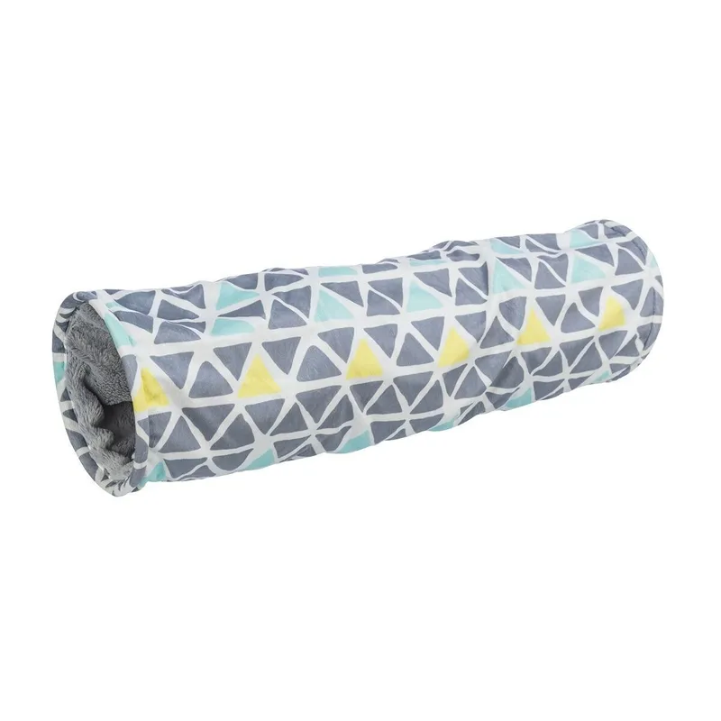 Bild 1 för Trixie Sunny cuddly tunnel, plush, ø 19×70 cm, multi coloured/grey