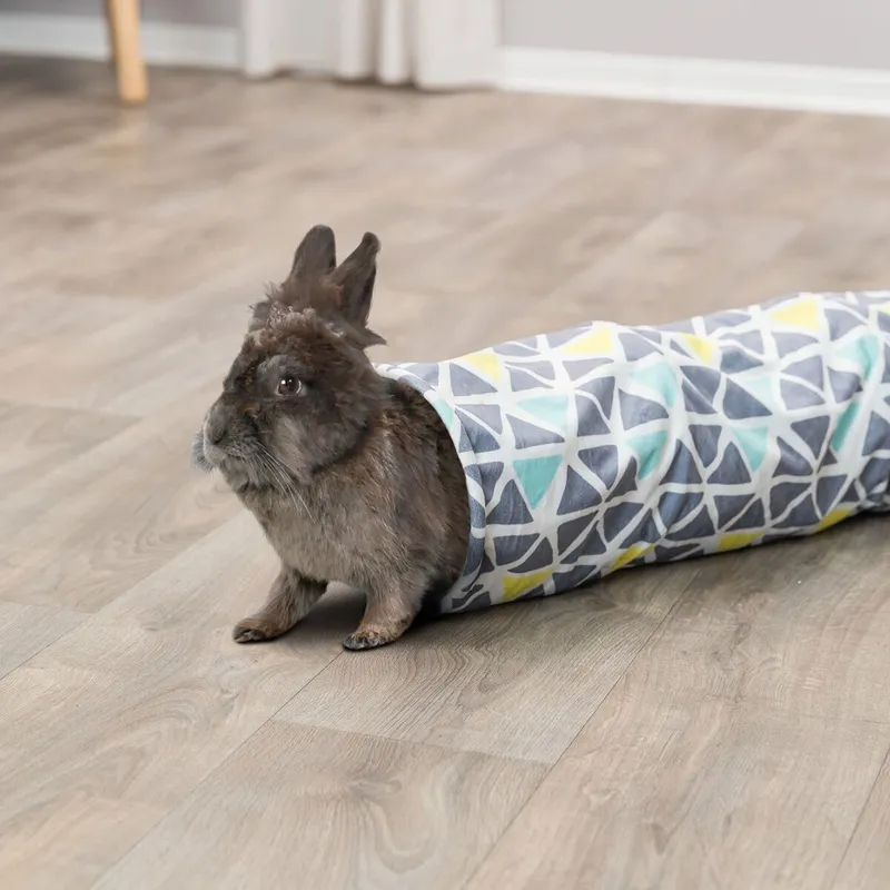 Bild 2 för Trixie Sunny cuddly tunnel, plush, ø 19×70 cm, multi coloured/grey