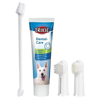 Produktfoto för Trixie tandvårdsset, tandkräm med mintsmak