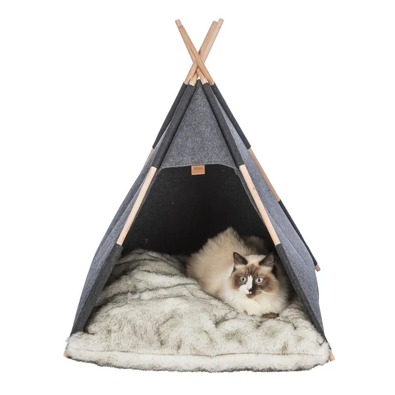 Bild 2 för Trixie Tipi cave, felt, 70 × 70 × 70 cm, anthracite