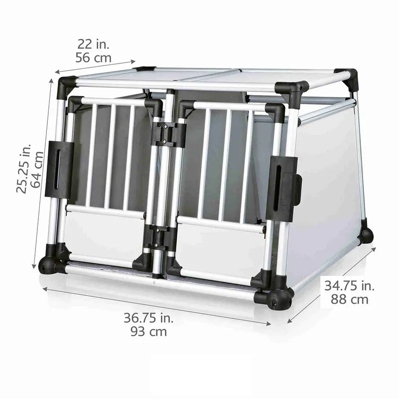 Bild 2 för Trixie TRIXIE Double aluminum transporter 93x64x88cm
