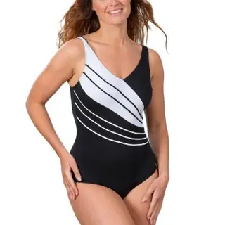 Produktfoto för Trofe Chlorine-resistant Swimsuit Svart/Vit 40 Dam