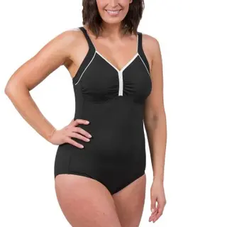 Produktfoto för Trofe Swimsuit Prosthetic Chlorine Resistant Svart/Vit polyester C 44 Dam