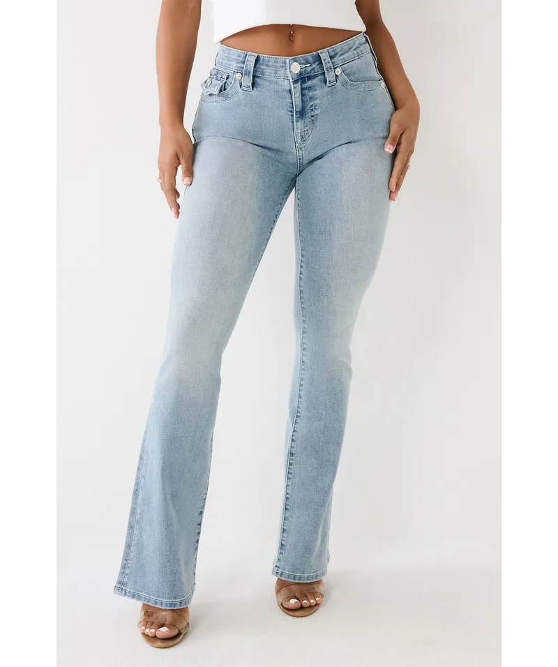 Alternativ bild 0 för True Religion Becca Mid Rise Bootcut Flap Peak Spot 24