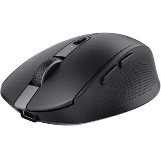 Produktfoto för Trust Ozaa - Mus - flera enheter - högerhänt - optisk - 6 knappar - trådlös - Bluetooth, 2.4 GHz - trådlös USB-mottagare - svart