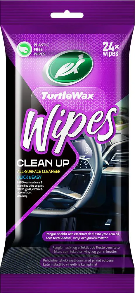Alternativ bild 0 för Turtle Wax Clean Up - All-Surface Cleaner - 24 Wipes