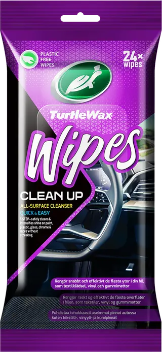 Produktfoto för Turtle Wax Clean Up - All-Surface Cleaner - 24 Wipes
