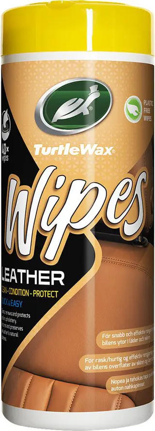 Produktfoto för Turtle Wax Leather - Clean, Condition, Protect - 40 Wipes