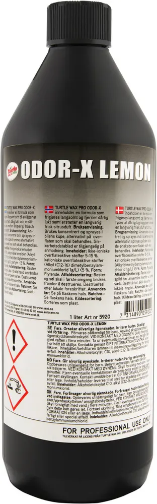 Produktfoto för Turtle Wax Pro Odor-X Lemon - Luktborttagare 1 l