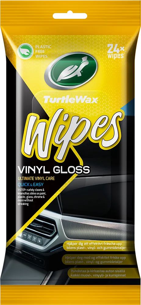 Alternativ bild 0 för Turtle Wax Vinyl Gloss - Ultimate Vinyl Care - 24 Wipes