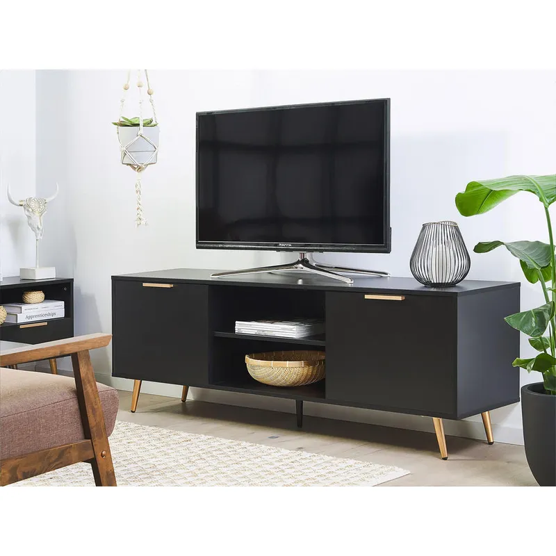 Bild 3 för TV-bänk Cabazon 166x40 cm - Svart