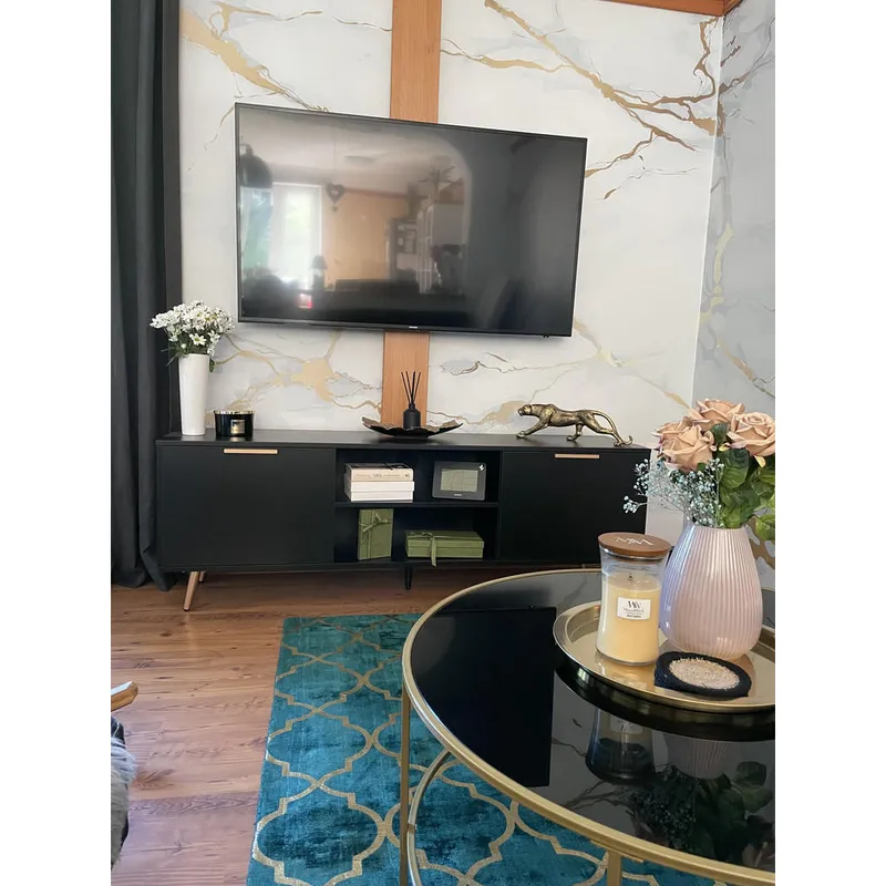 Bild 4 för TV-bänk Cabazon 166x40 cm - Svart