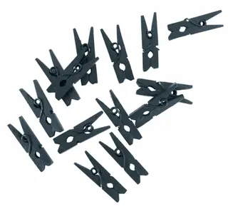 Produktfoto för Tvättklämmor mini svart 24-pack
