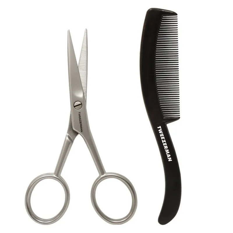Bild 1 för Tweezerman G.E.A.R Moustache Scissors With Comb