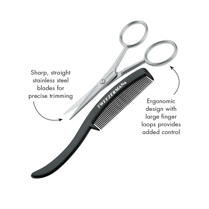 Bild 2 för Tweezerman G.E.A.R Moustache Scissors With Comb