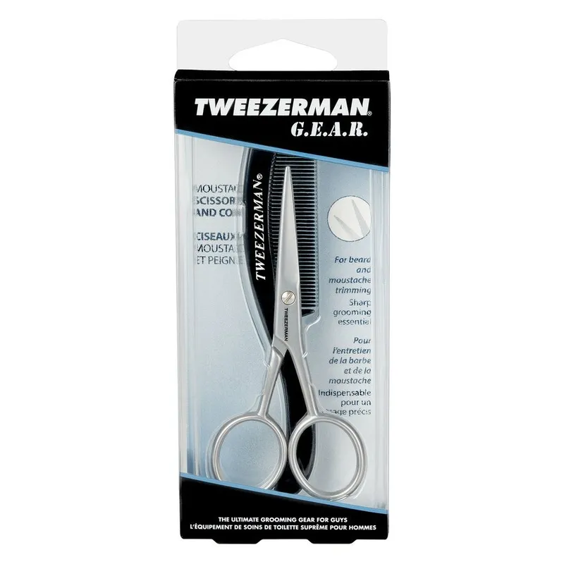 Bild 9 för Tweezerman G.E.A.R Moustache Scissors With Comb