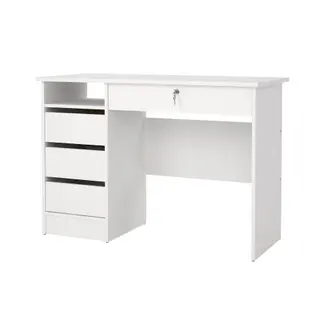 Produktfoto för TWILUM Function Plus skrivbord, w. 1 fack och 4 l&aring;dor - vit folie och melamin (109,3x48,5)