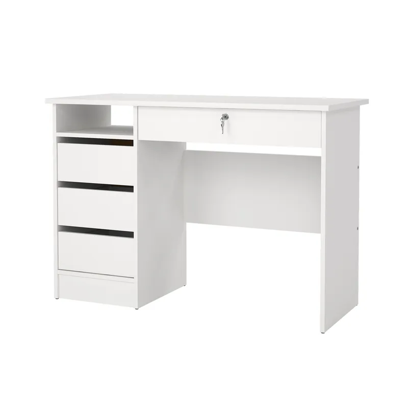 Bild 1 för TWILUM Function Plus skrivbord, w. 1 fack och 4 l&aring;dor - vit folie och melamin (109,3x48,5)