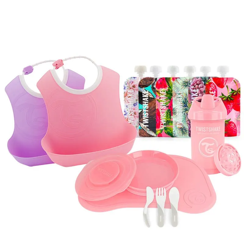 Bild 1 för Twistshake startpaket Tableware bundle, rosa/lila/vit