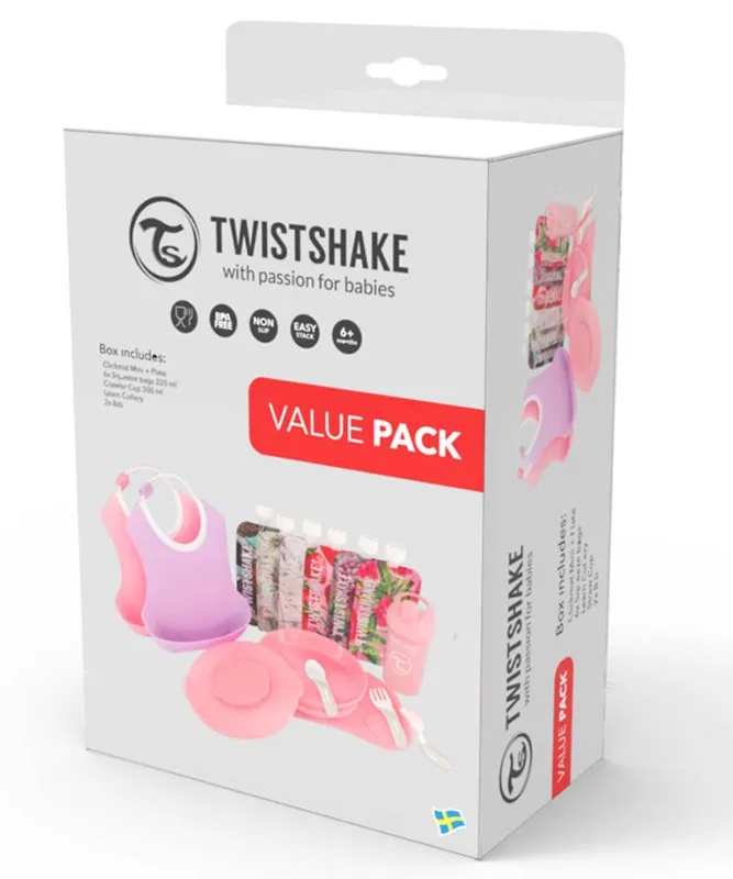 Bild 2 för Twistshake startpaket Tableware bundle, rosa/lila/vit