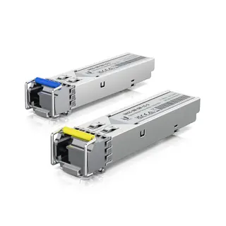 Produktfoto för Ubiquiti - SFP-sändar/mottagarmodul (mini-GBIC) - 1GbE - 1000Base-BiDi - LC enkelläge - upp till 3 km - 1310 nm / 1550 nm (paket om 2)