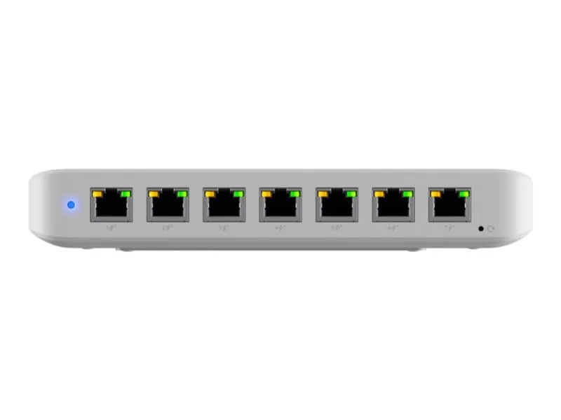 Alternativ bild 0 för Ubiquiti UniFi Switch Ultra 210W - Switch - Administrerad - 7 x 10/100/1000 (PoE+) + 1 x 10/100/1000 (PoE++) - skrivbordsmodell, väggmonterbar - PoE++ (202 W) - AC